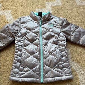 The North Face Kids Metallic Silver Puffer Jacket
